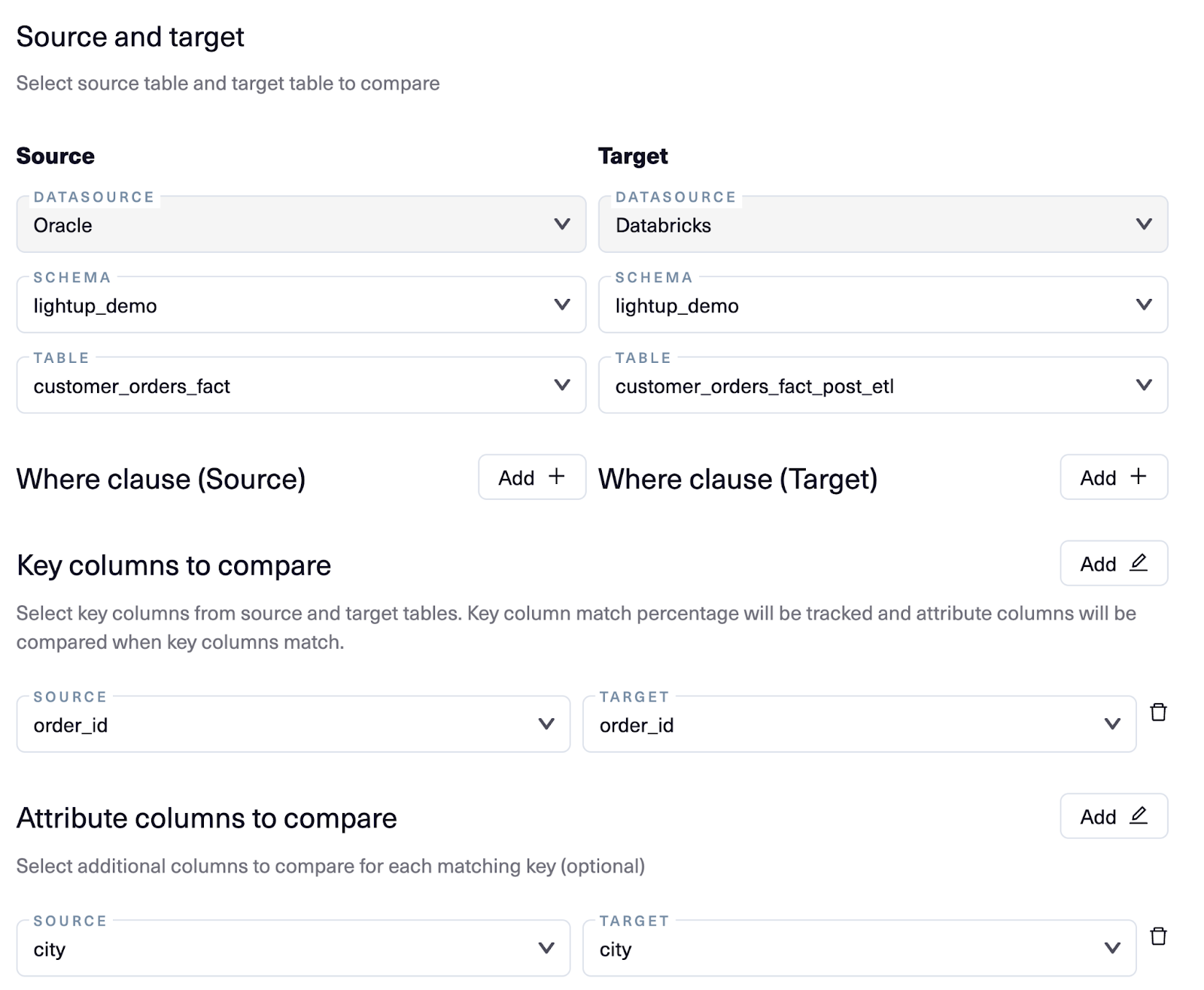 Data Reconciliation in Lightup_Source and Target
