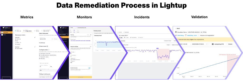 Data remediation process in Lightup